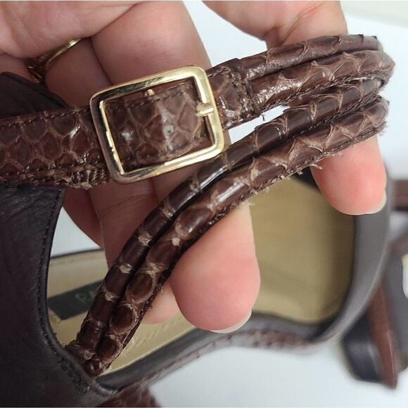 Rachel Zoe LeatherĀ Animal Print T-Strap SandalsāSizeā7.5 - Picture 7 of 8